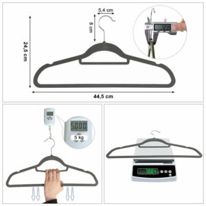 Alternative view of Wieszak welurowy Maxi komplet 100 szt grafitowy