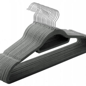 Wieszak welurowy Maxi komplet 50 szt grafitowy