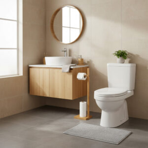 Alternative view of Stojak na papier toaletowy KEFAS naturalny bambus