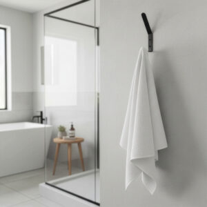 Alternative view of Zestaw czarnych wieszaków łazienkowych FLORO 5 sztuk