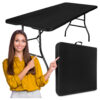 Stół cateringowy BALI BLACK składany w walizkę 180 cm czarny