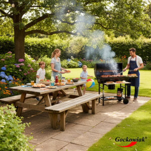 Alternative view of Grill węglowy ogrodowy 2 ruszty popielnik BAREL WOOD