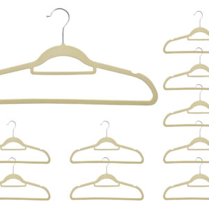 Wieszak welurowy MAXI komplet 100 szt beżowy