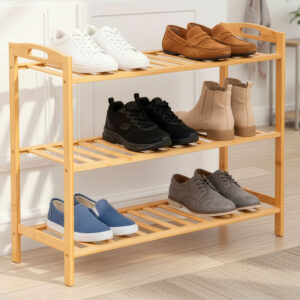 Alternative view of Bambusowy regał na buty 3 poziomy Astaria