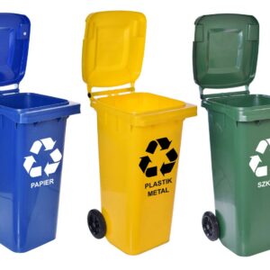 Alternative view of Komplet pojemników na odpady śmietnik 120l zielony niebieski żółty