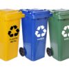 Komplet pojemników na odpady śmietnik 120l zielony niebieski żółty