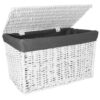 Kufer wiklinowy 65L 56x34x34 cm biało-szary