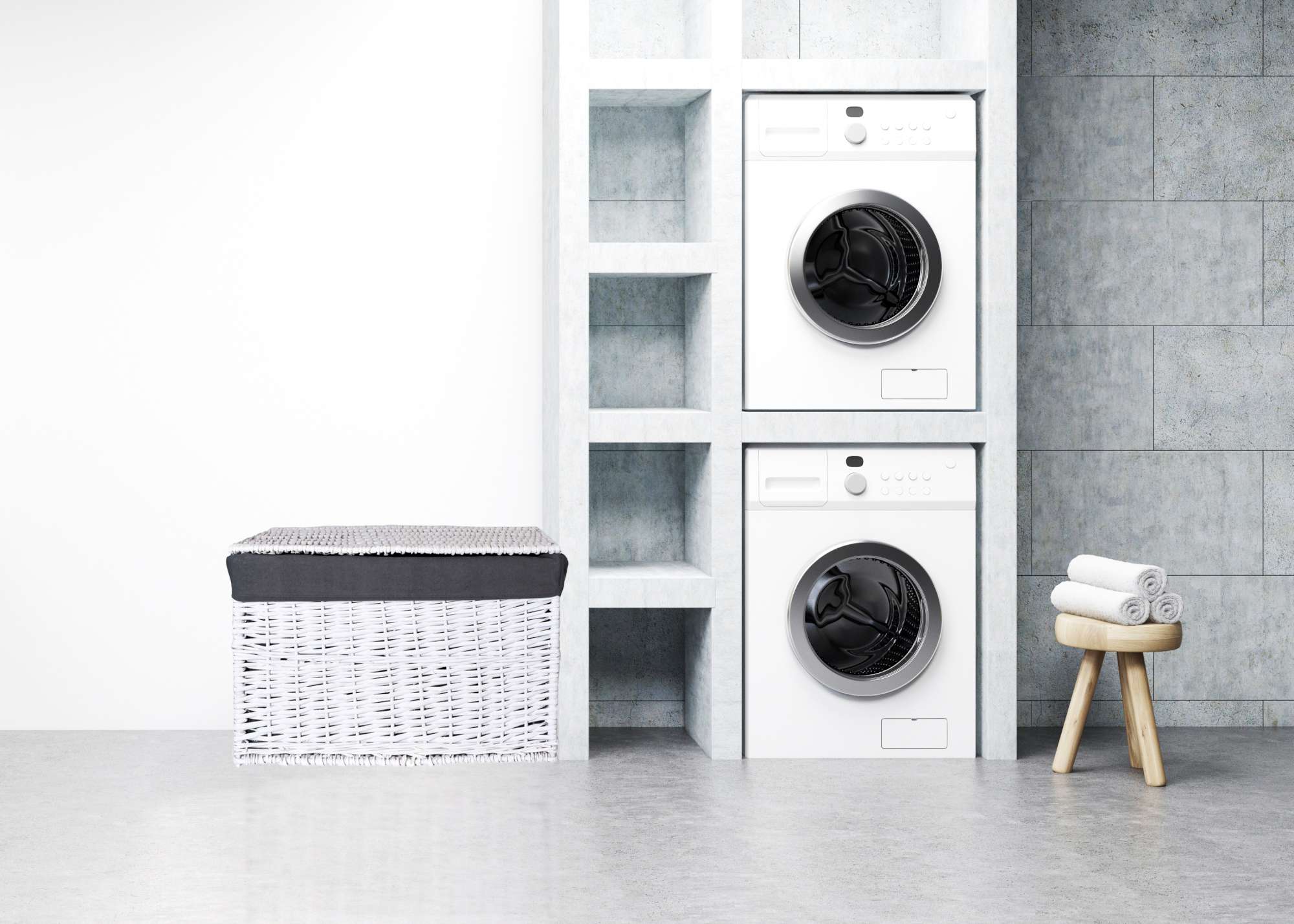 Kufer wiklinowy 76x46x46 cm - 160L - biało-szary - obrazek 8