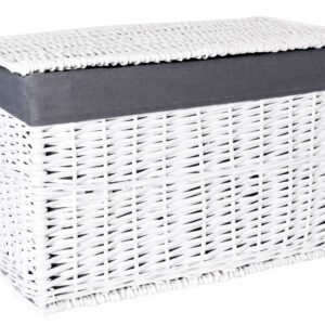 Alternative view of Kufer wiklinowy 76x46x46 cm - 160L - biało-szary