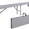 Ławka cateringowa składana w walizkę 180 cm RATTAN szara