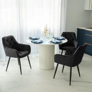 Alternative view of Krzesło welurowe NEVADA VELVET czarne