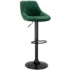 Hoker krzesło barowe CYDRO BLACK ciemnozielone Velvet