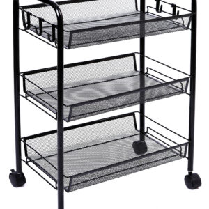 Alternative view of Regał na kółkach 3 poziomy Halsen czarny