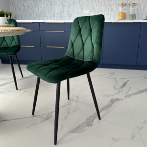 Alternative view of Krzesło welurowe tapicerowane Madison Velvet ciemnozielone