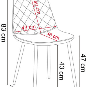 Alternative view of Krzesło welurowe Orlando Velvet grafitowe