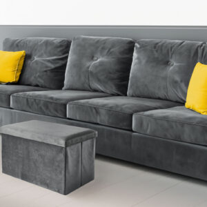 Alternative view of Pufa składana welurowa DIEGO grafitowy VELVET rozmiar XL