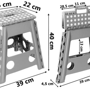 Alternative view of Stołek składany antypoślizgowy AMIGO SZARY rozmiar L