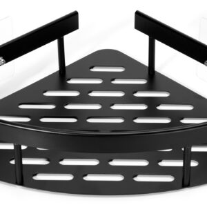 Półka narożna LUSAKA czarna do łazienki