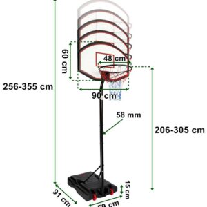 Alternative view of Kosz regulowany na stojaku do koszykówki JAMES 3,5 m