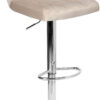 Hoker barowy Arako chromowane beżowe Velvet