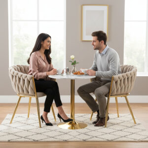 Alternative view of Krzesło welurowe plecione COFTON gold VELVET beżowy