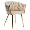 Krzesło welurowe plecione COFTON gold VELVET beżowy