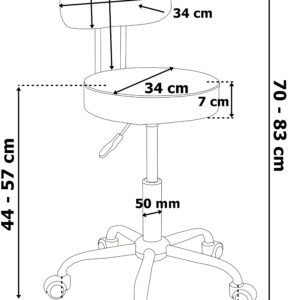 Alternative view of Taboret fryzjerski kosmetyczny Gamma biały