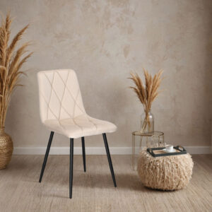 Alternative view of Krzesło welurowe tapicerowane Madison Velvet beżowe