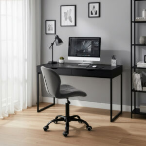 Alternative view of Fotel biurowy na kółkach Spiner Black grafitowy velvet