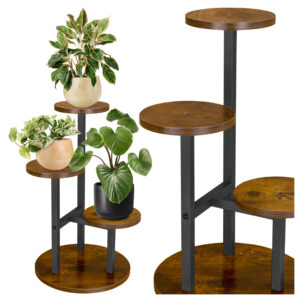 Kwietnik metalowy loftowy MIGUEL RUSTIC postarzany dąb