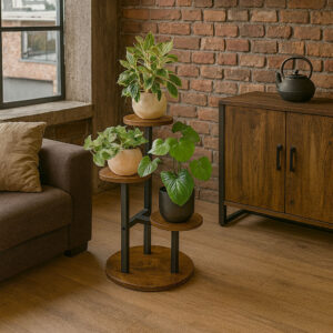 Alternative view of Kwietnik metalowy loftowy MIGUEL RUSTIC postarzany dąb