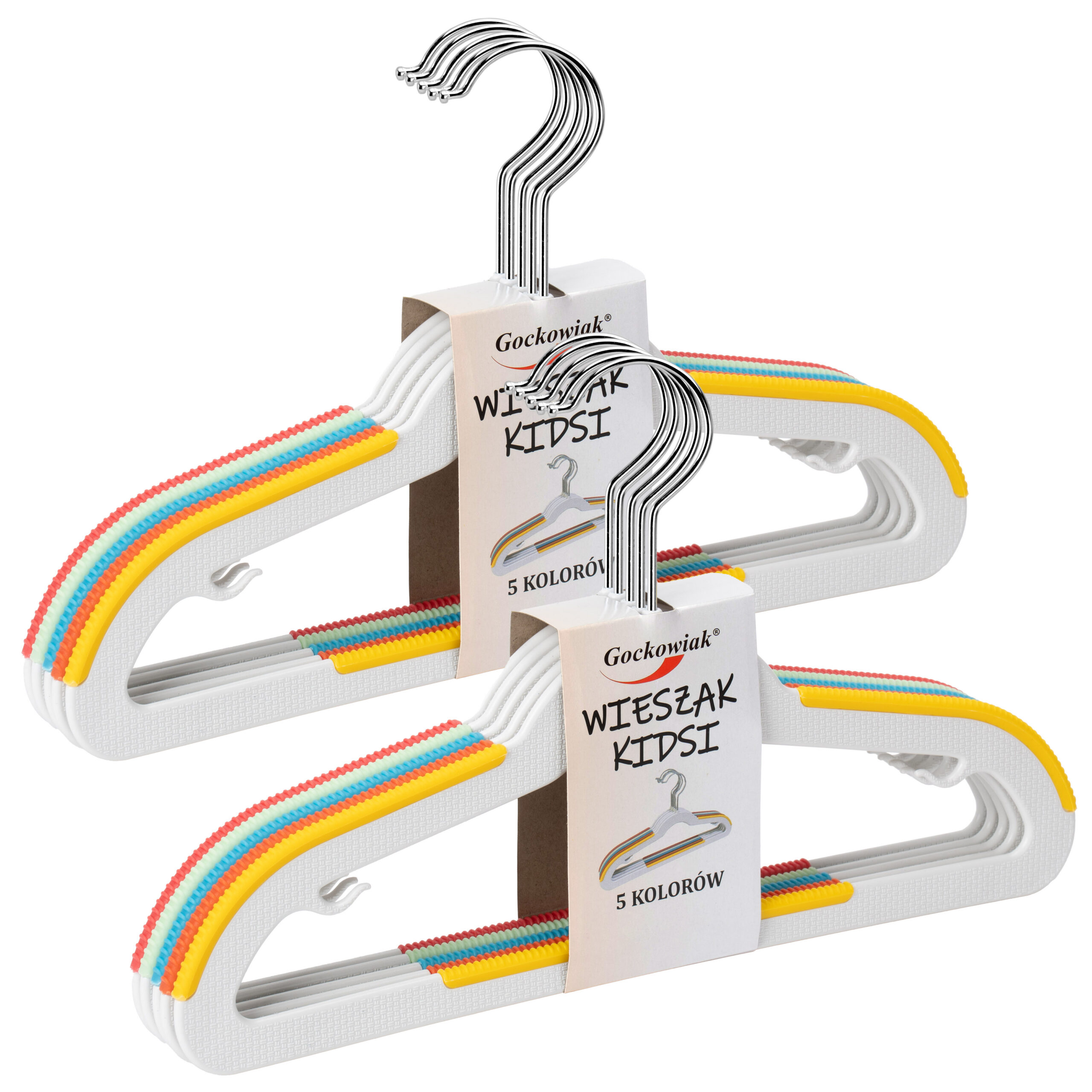 Wieszaki dziecięce KIDSI komplet 10 sztuk wielokolorowe - obrazek 7