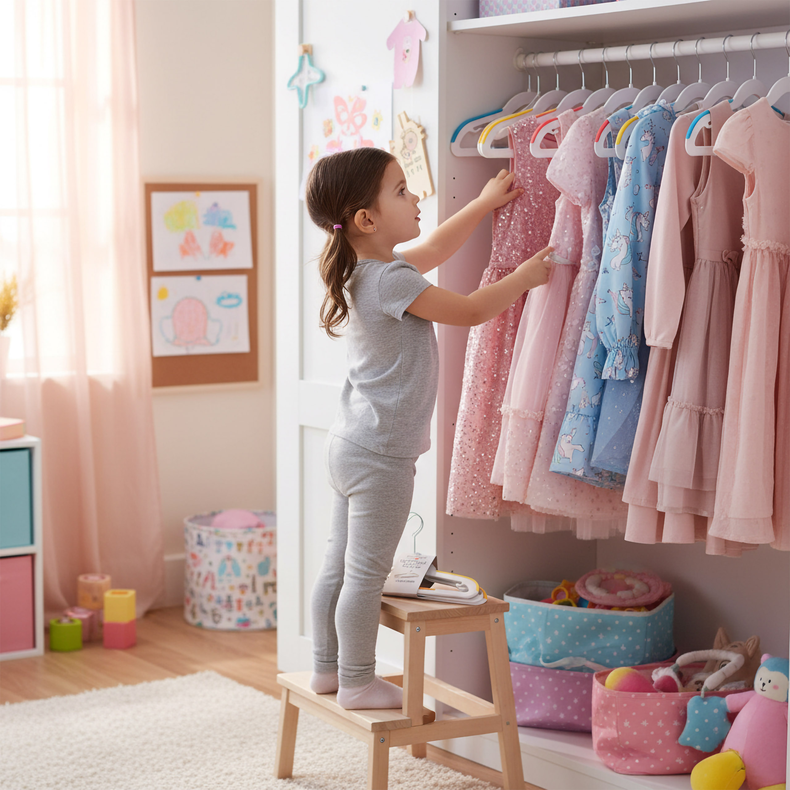 Wieszaki dziecięce KIDSI komplet 10 sztuk wielokolorowe - obrazek 3