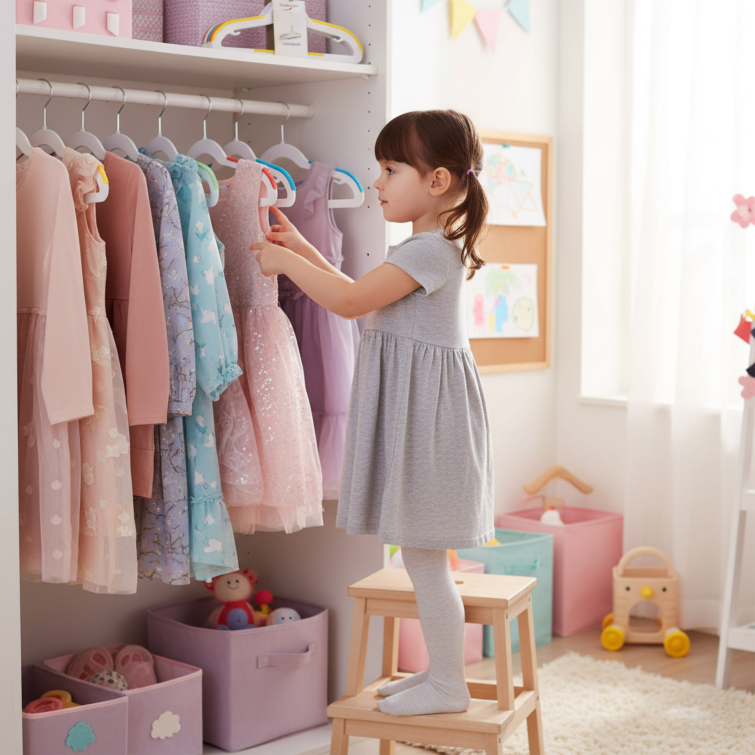 Wieszaki dziecięce KIDSI komplet 10 sztuk wielokolorowe - obrazek 2