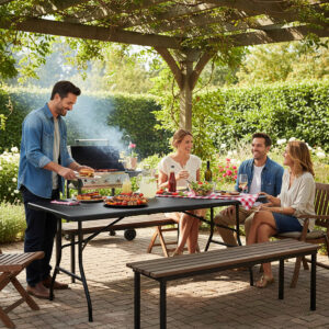 Alternative view of Stół cateringowy składany BUFET BLACK 200x90 cm