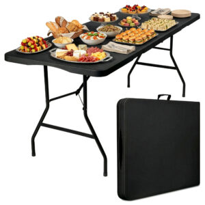 Stół cateringowy składany BUFET BLACK 200x90 cm