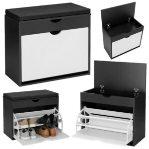 Szafka na buty do przedpokoju HEDOR BLACK/WHITE