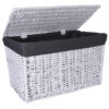 Kufer wiklinowy 76x46x46 cm - 160L - biało-szary
