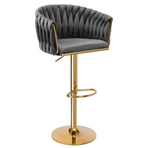 Hoker barowy Cofton Gold grafitowy Velvet