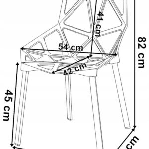 Alternative view of Krzesło ażurowe nowoczesne VECTOR czarne