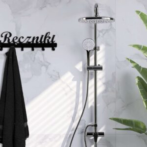 Alternative view of Wieszak ścienny z napisem Ręczniki czarny