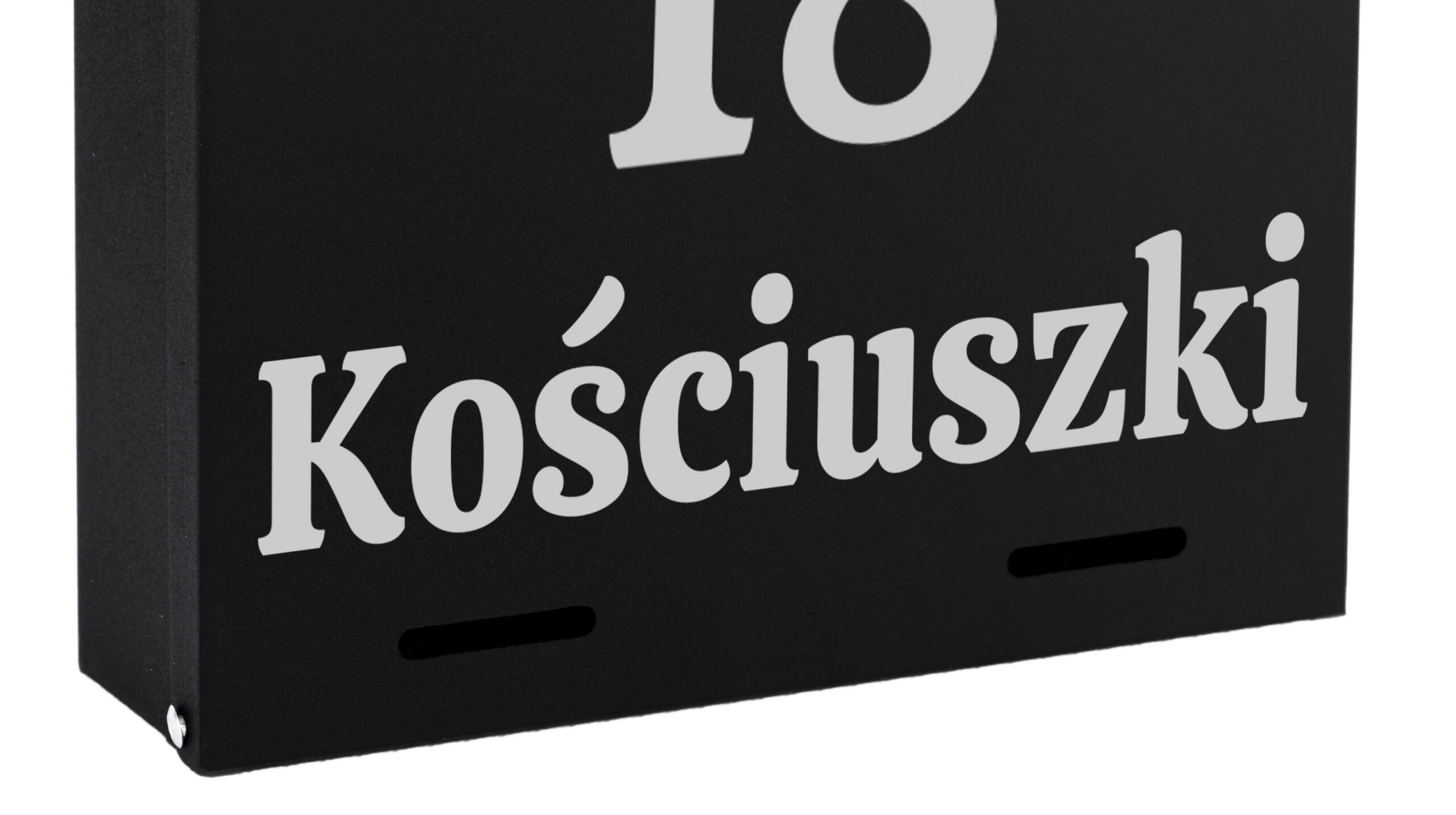 Skrzynka pocztowa na listy Odvin czarna z napisami - obrazek 3