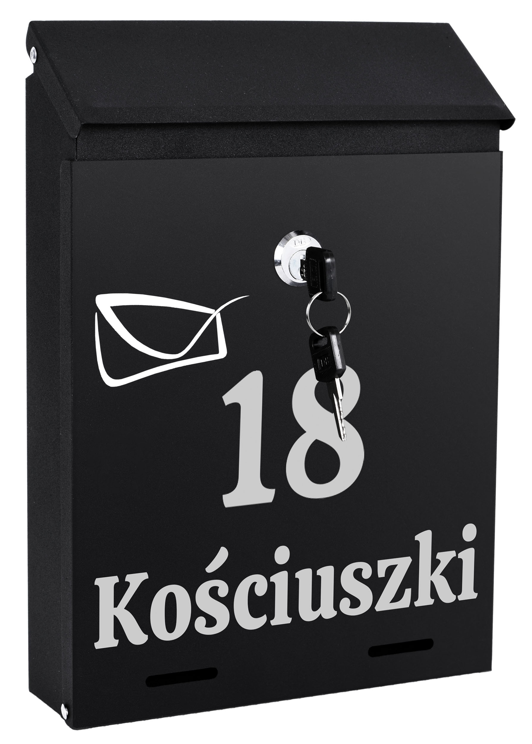 Skrzynka pocztowa na listy Odvin czarna z napisami - obrazek 5