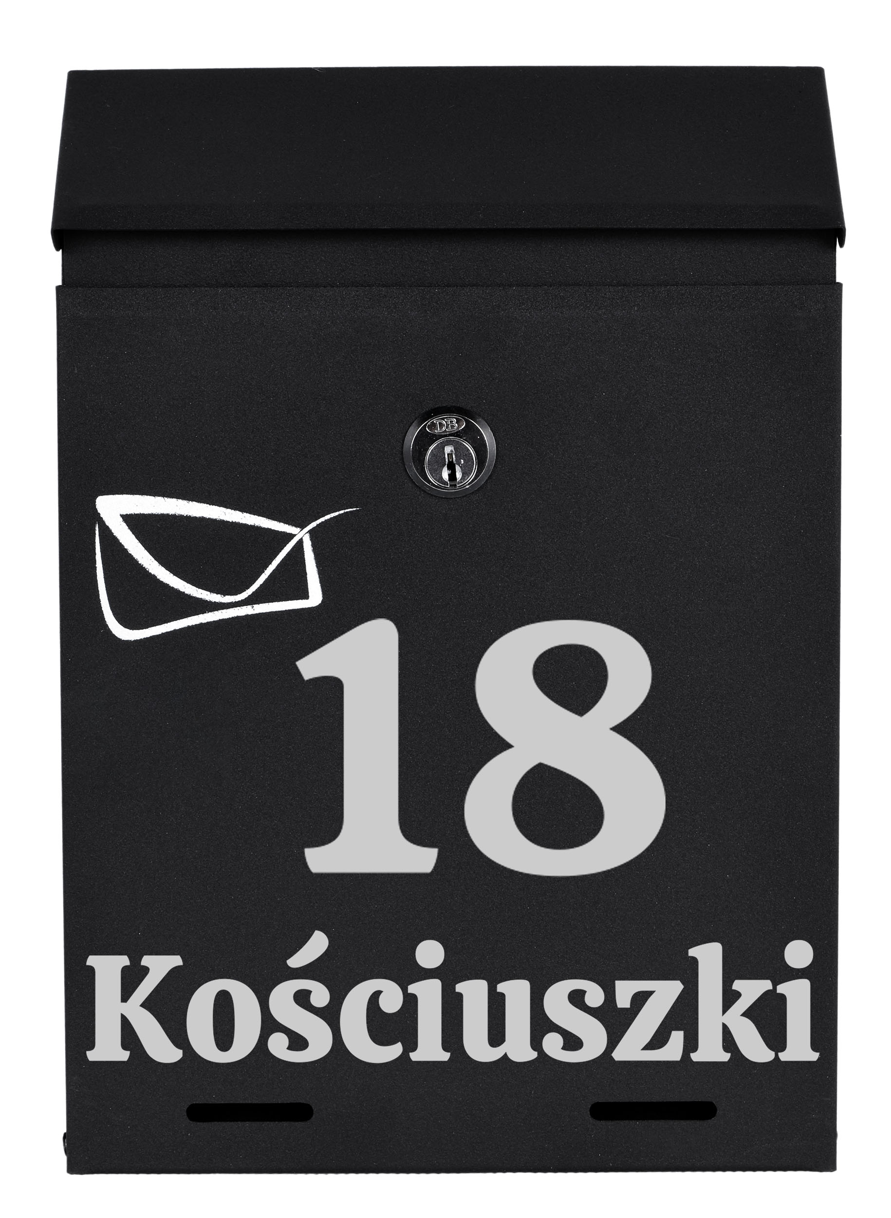 Skrzynka pocztowa na listy Odvin czarna z napisami - obrazek 9