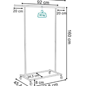 Alternative view of Wieszak stojący na kółkach Tahir chromowany