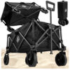 Wózek ogrodowy plażowy składany WAGEN czarny