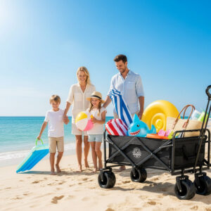 Alternative view of Wózek ogrodowy plażowy składany KORAL czarny