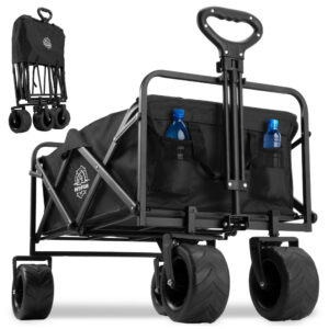 Wózek ogrodowy plażowy składany KORAL czarny