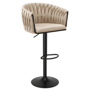 Hoker barowy Cofton Black beżowy Velvet