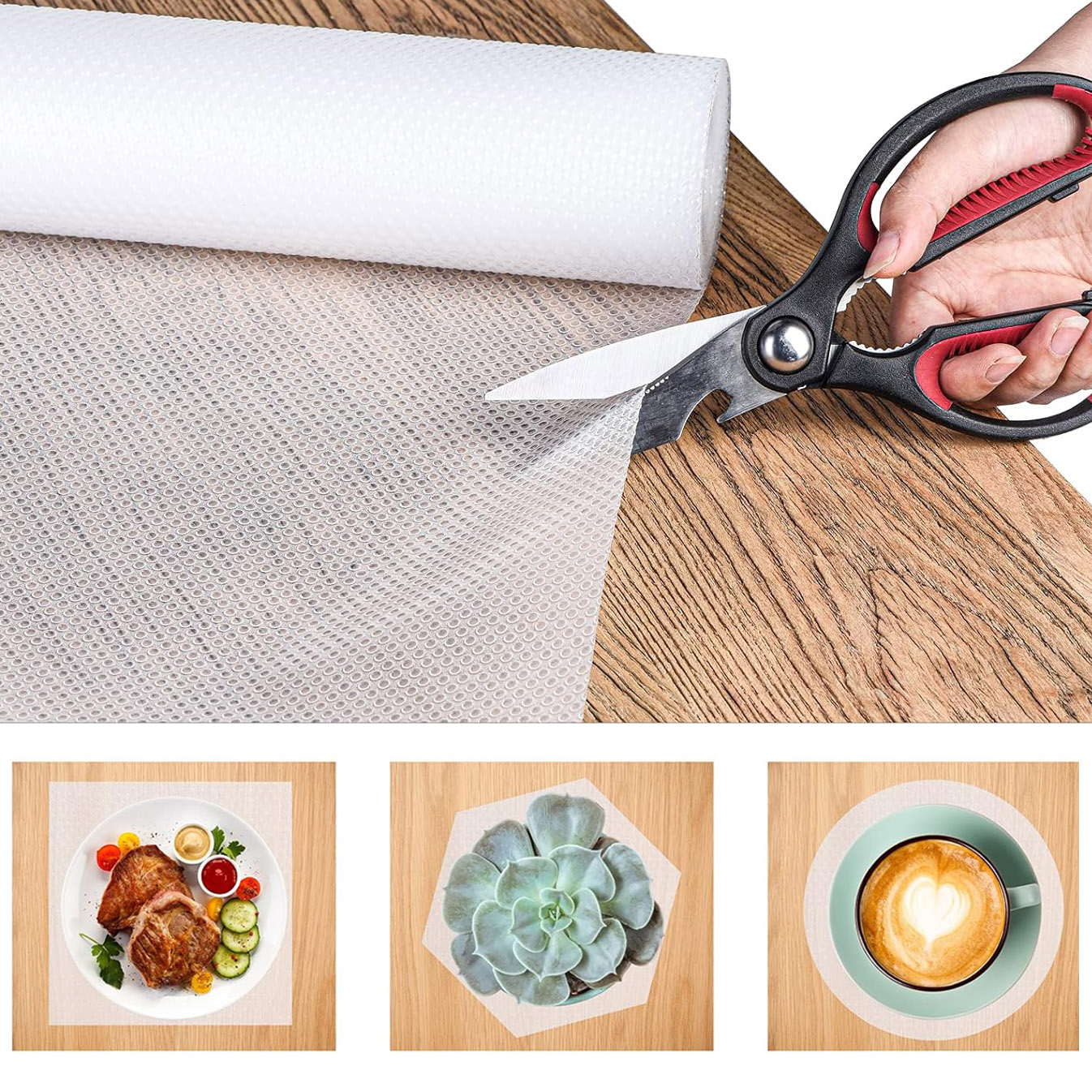 Mata antypoślizgowa do szuflad BARGO 48 x 300 cm biała - obrazek 3